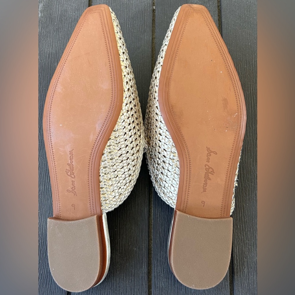 Sam Eldelman Elva Mules Gold Color Size 9 - Picture 2 of 5